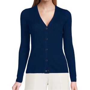 Lands' End Women's Navy Blue Cardigan